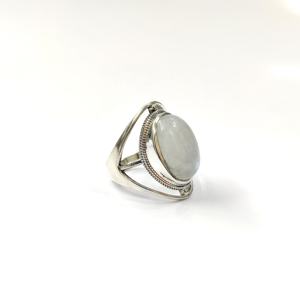 Bague unisexe en argent sterling 925 avec pierre de lune, sertie en bélière, style classique, mariage, nouveau design magnifique, offre exclusive ! - Product Image 3