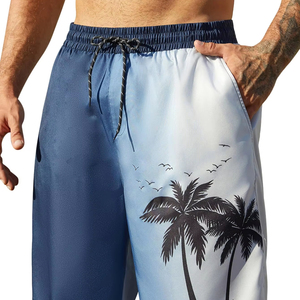 Men Colorful <b>Shorts</b> Tropical Print Elastic Waist Drawstring Beach Summer Casual Holiday Lightweight White top mens summer beach - Product Image 1