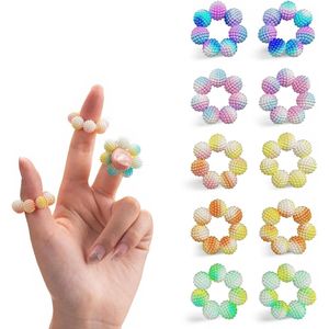 10 Pack Spiky Sensory <b>Rings</b> Quiet Acupressure Finger Massager for Adults and Teens <b>Fidget</b> Spinners for Anxiety Relief - Product Image 1