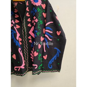 Hand Embroidered Floral Pattern Stand Collar Full Sleeve Autumn Outdoor Cotton Lining Jacket <b>Women</b> Winter <b>Coat</b> - Product Image 3