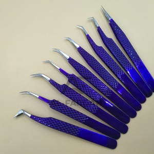 Pinzas para Extensión de Pestañas de Color Azul Vespa, con Punta Puntiaguda, Agarre de Diamante, Acero Inoxidable Sostenible, Logotipo Personalizado, Pinzas para Volumen de Pestañas - Product Image 2