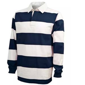 เสื้อโปโลแขนยาวสไตล์มืออาชีพสำหรับผู้ชาย ผ้าฝ้าย 100% ลายทาง ผลิตแบบ OEM ชุดเซ็ต ผ้าหนา GSM สูง - Product Image 5