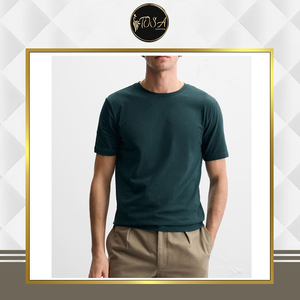 Camiseta de algodón lisa para hombre, de manga corta, con cuello redondo, de calidad confiable, en oferta, de un fabricante líder. - Product Image 2