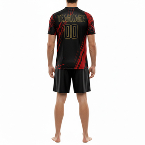 ชุดฟุตบอลแบบขายส่งพร้อมสกรีนโลโก้และหมายเลขตามสั่ง ชุดยูนิฟอร์มฟุตบอลครบชุดสำหรับผู้ชาย ชุดกีฬาซับลิเมชั่นสำหรับฝึกซ้อม - Product Image 2