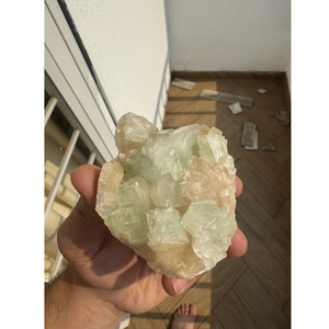 Premium Light Green Apophyllite with Stilbite Natural <b>Crystal</b> <b>Cluster</b> for Display and Interior Decoration - Product Image 1