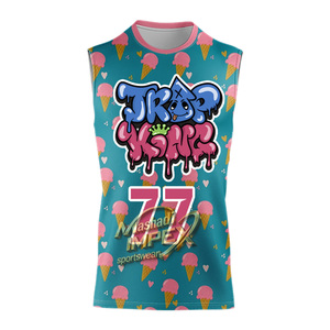 Mashadi IMPEX JRKP YSAR Sublimated Flag Football Jersey Set 77 <b>Ice</b> for Pattern Sleeveless Quick Dry Unisex Children - Product Image 2