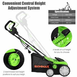 Aeratore manuale da 13 pollici a 12 Amp elettrico con lame rimovibili e scarificatore verde da 50L - Product Image 6