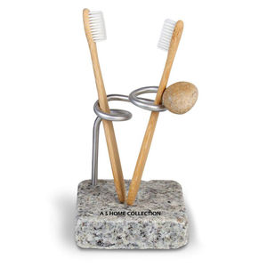 Porte-brosse à dents minimaliste en métal avec base en marbre, design élégant et gain de place, idéal pour les maisons et les salles de bain, disponible en gros - Product Image 1