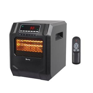 HT1188N Stufa Elettrica Digitale da 1500W con 4 Tubi al Quarzo Neri e Ventola in Metallo, Colore Nero - Product Image 2