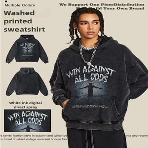 Sudaderas Unisex de Moda Urbana para Otoño, 100% Algodón, 420 g/m², Gruesas y Cálidas, Diseño Gráfico con Impresión Digital, ODM - Product Image 6