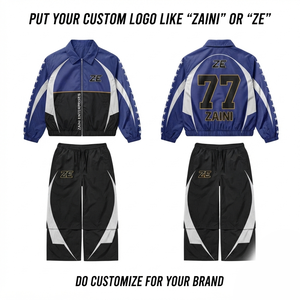 ZAINI Premium 300 Grammes Polyester Coupe-Vent Homme Hiver à Capuche Bleu Noir Design Panneaux Logo Impression par Transfert Thermique OEM - Product Image 1