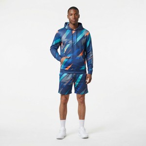 All Over Print <b>Mens</b> <b>Hoodie</b> <b>And</b> <b>Shorts</b> <b>Set</b> Custom Athletic Leisure Apparel Geometric Pattern Two Piece Outfit - Product Image 2