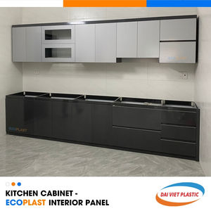 Gabinetes de cocina de estilo monocromático Fábrica de fabricación líder de Vietnam Panel interior de PVC - Product Image 6