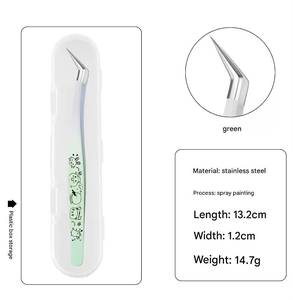 Pinzas de Precisión para Pestañas de Acero Inoxidable con Punta Suave en Colores Pastel con Lindos Estampados de Animales para Uso Detallado - Product Image 2