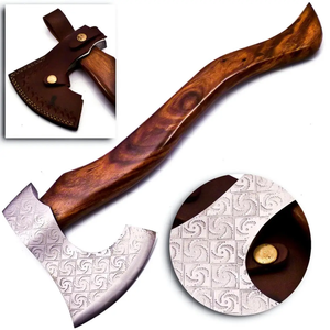 Hacha Tradicional Hecha a Mano de Acero al Carbono con Mango de Madera de Palisandro para Acampar, Cortar y Supervivencia, Herramienta para Exteriores, Fabricante OEM - Product Image 1