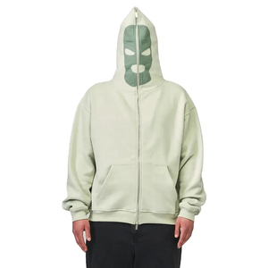Men's 100% Cotton Full Zip Hoodie Windproof Breathable Fleece Sweatshirt Winter Streetwear - Product Image 2