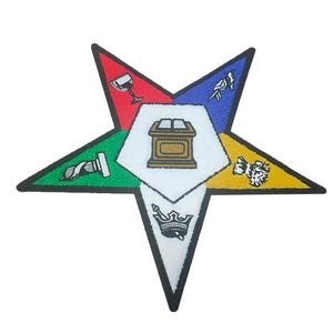 Freemason Machine Embroidered Iron-On Badge, Master Mason Emblem Sew-On/Glue-On <b>Applique</b> for Jackets Bags & Regalia (Black Shi - Product Image 3