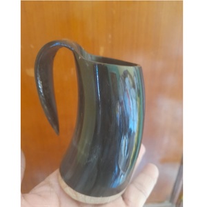 Handcrafted Viking Drinking Horn Shot Glass Classic <b>Reusable</b> Wedding Unique Gift for Men Natural Ox Horn - Product Image 1