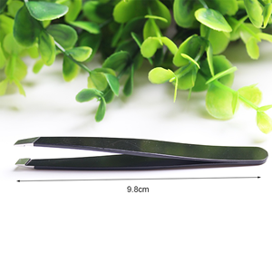 Custom Color Stainless Steel Eyebrow Tweezers Set Professional Slant Tip Eyelash Grooming Beauty <b>Tools</b> OEM - Product Image 1
