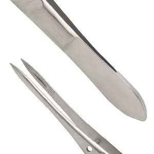 Pinzas conjuntivales Moorfield con ranuras, mango plano, 0.5 mm, 11 cm, para microcirugía oftálmica, manuales, de acero inoxidable, reutilizables - Product Image 6
