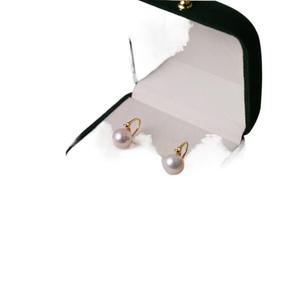 Pendientes de Perlas de Agua Dulce de Acuicultura de Zhuji, Simples y Elegantes, 9-10 mm, Plata S925, Venta al por Mayor - Product Image 5