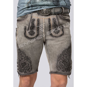 Short en cuir de vachette suédé bavarois traditionnel brodé, écologique, grande taille, pour homme - Product Image 2