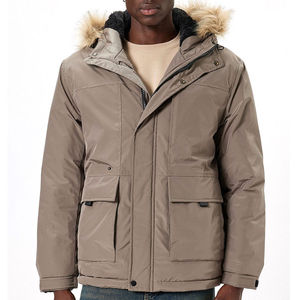 Men's Winter Heavyweight <b>Parka</b> <b>Jacket</b> with Faux Fur Hood <b>Waterproof</b> Insulated Outdoor Coat for Wholesale - Product Image 3