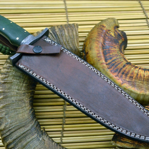 Cuchillo de Caza de Alta Resistencia con Espiga Completa, Equipo Táctico Premium para Supervivencia al Aire Libre y Camping, Mango DIY de Acero de Damasco, 3 Años de Garantía - Product Image 5