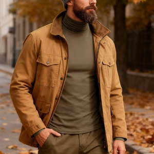Pull-over décontracté pour homme en coton et polyester, col roulé, écologique, doux et respirant, tendance et durable - Product Image 6