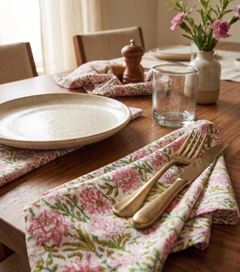 Serviettes carrées personnalisables faites à la main, imprimées au bloc, 100 % coton, écologiques, durables, pour la maison et la restauration, réutilisables, style américain - Product Image 3