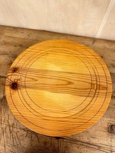 Wooden Pedestal Cake Stand with carved Edges Style Decorative Dessert <b>Platter</b> for Birthday Party Table Centerpiece For dinning - Product Image 4