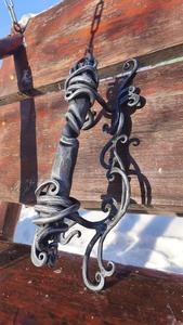 Poignée de portail en fer forgé résistant à la rouille avec un design élégant à motifs ouverts, style traditionnel, installation facile - Product Image 6
