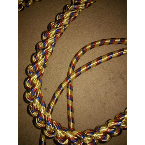 High Quality <b>Braided</b> Thread Wire Recycled Aiguillettes Brass Tips Uniform <b>Cord</b> 100% Metallic Yarn Eco-Friendly Classical Garment - Product Image 5