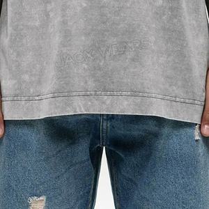 Fabricants pakistanais T-shirt à col rond surdimensionné en coton de meilleure qualité pour hommes Impression numérique à motif solide - Product Image 5