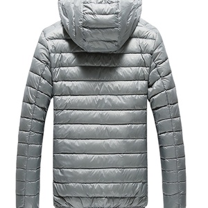 เสื้อแจ็คเก็ตขนเป็ดสำหรับผู้ชาย, เสื้อโค้ทตัวยาวให้ความอบอุ่นน้ำหนักเบามีคอตั้งและฮู้ดกันลม - Product Image 2