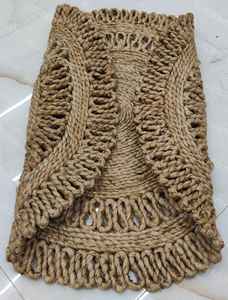 Tapis en jute tressé fait main écologique, tapis en fibres naturelles bohème, décoration rustique chic pour salon et chambre - Product Image 6