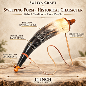SOFIYA CRAFT Corne de buffle naturelle sculptée à la main, écologique, moderne, décorative, pour mariage, décoration intérieure, taille personnalisée - Product Image 3