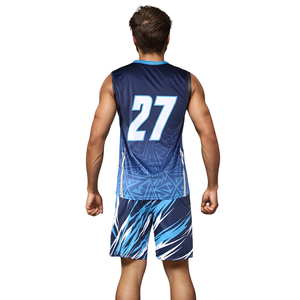 Custom Dye Sublimation Volleyball Uniform Men Women Breathable Sleeveless V Neck Jersey and <b>Shorts</b> Set Team Volleyball Kit - Product Image 2