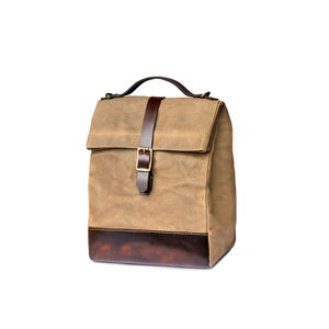Sac à déjeuner en toile de cuir résistant et durable, isolé, imperméable, avec fermeture éclair, réutilisable, pour hommes et femmes, LCLB-0014 - Product Image 1
