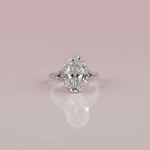 Anillo de Compromiso de Oro Sólido de 14K para Mujer, con Diamante de Corte Brillante Cultivado en Laboratorio, Engaste Oculto, Diseño Moderno, Regalo de Aniversario IGI - Product Image 2