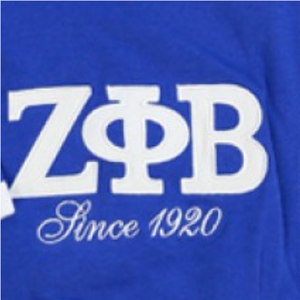 Cardigan boutonné bleu royal Zeta Phi Beta pour femme, pull en tricot avec lettres grecques, tenue décontractée de la sororité, design depuis 1920 - Product Image 2