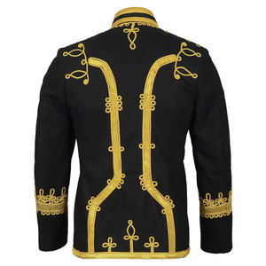 Veste de hussard napoléonien, tunique, uniforme, pelisse, col à bande tressée noir et or, tressage doré, plaqué or - Product Image 5