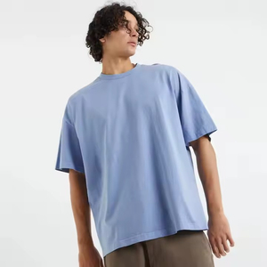 T-shirt surdimensionné professionnel pour hommes en coton, vêtements de fitness avec impression de logo personnalisé, design uni, qualité de gros - Product Image 4
