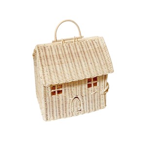 Juguete de Mimbre Hecho a Mano de Moda para Niños, Casa de Muñecas de Estilo Vintage, Modelo Educativo con Bolsa de Transporte para Bebés - Product Image 5