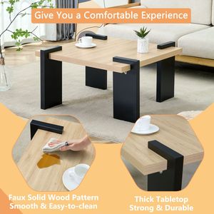 Tavolino da Caffè Moderno Minimalista in MDF Color Legno Naturale per Soggiorni e Aree Relax Dimensioni Prodotto O - Product Image 6