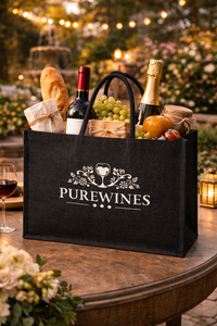 Sac fourre-tout en jute noir avec logo personnalisé, écologique, unisexe, panier-cadeau, emballage réutilisable pour les courses - Product Image 3