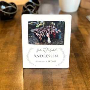 Premium Handcrafted Eco-Friendly Wood Photo <b>Frame</b> <b>Personalized</b> <b>Picture</b> Holder Tabletop Wedding Anniversary Birthday Family - Product Image 4