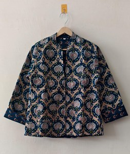 Manteau matelassé en coton fait main style bohème, brodé à motif floral, pour femme, collection hiver 2026, prix usine, vente chaude - Product Image 1