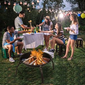 Braciere in Ferro Nero da 22 Pollici per Uso Esterno in Giardino, Cortile e Patio, Utilizzabile Come Riscaldatore o Tavolo per Cucina all'Aperto e Uso Interno - Product Image 2