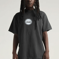 T-shirt col rond vierge 100% coton peigné doux, coupe ajustée, effet délavé vintage, 6.1 oz, teint en pièce, personnalisable OEM, USA